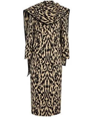 Brandon Maxwell The Demi Printed Wool Coat - White