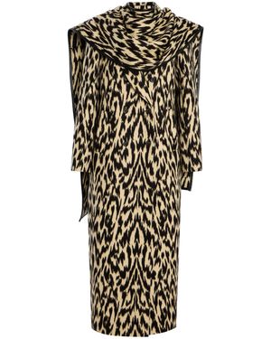 Brandon Maxwell The Demi Printed Wool Coat - White