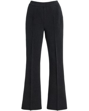 High Sport Kick Stretch-Cotton Geo-Knit Cropped Trousers - Blue