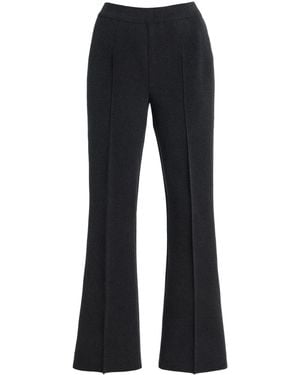 High Sport Kick Stretch-Cotton Geo-Knit Cropped Trousers - Blue