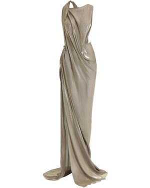 Maticevski Glow Up Draped Satin Gown - Natural