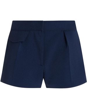 Brandon Maxwell The Nedra Tailored Knit Shorts - Blue