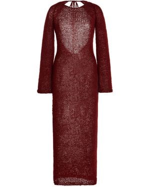 Nia Thomas Exclusive Kate Bell-Sleeve Knit Maxi Dress - Red