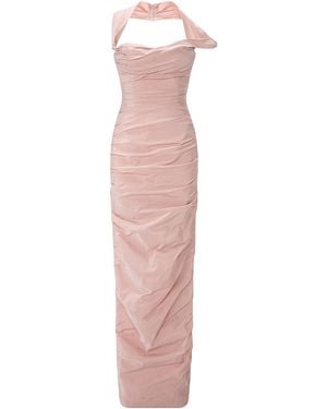 Marmar Halim Asymmetric Taffeta Maxi Dress - Pink