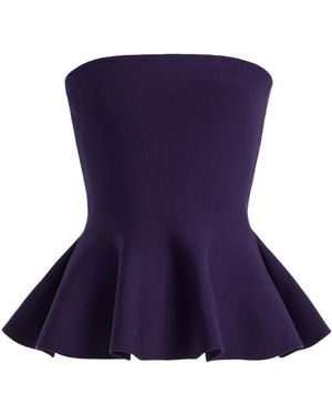 High Sport Eric Wool Peplum Top - Blue