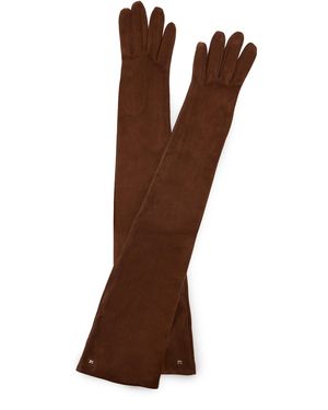 Max Mara Azurro Leather Gloves - Brown