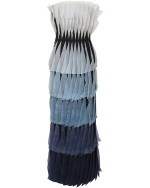 Chorus Exclusive Phyllis Pleated Silk-Blend Organza Maxi Dress - Blue