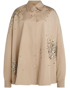 Dries Van Noten Casia Embellished Cotton-Poplin Shirt - Natural
