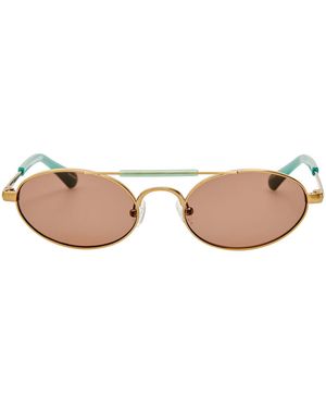 Dries Van Noten Aviator-Frame Metal Sunglasses - Brown