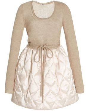 Miu Miu Mohair Canvas Dress in Natural | Lyst