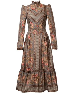 Lena Hoschek Prairie Cotton Dress - Brown