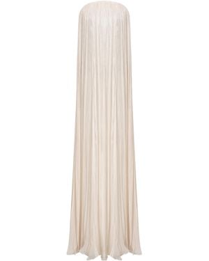 Marmar Halim Strapless Hand-Pleated Maxi Dress - White