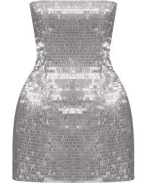 BALYKINA Tia Sequined Mini Dress - Grey