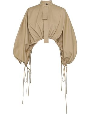 Zimmermann Rebellion Drawcord Cotton Poplin Top - Natural