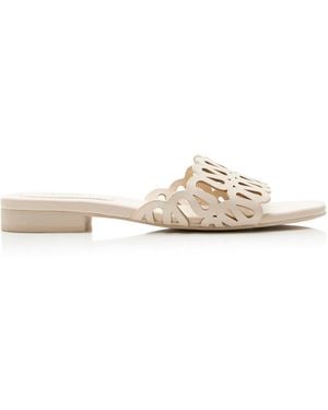 Jonathan Simkhai Mccall Laser-Cut Leather Sandals - White