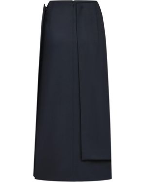 DI STAVNITSER Gentleman Wool Maxi Skirt - Blue