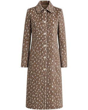 ZUT Antar Leopard-Print Haircalf Leather Coat - Brown