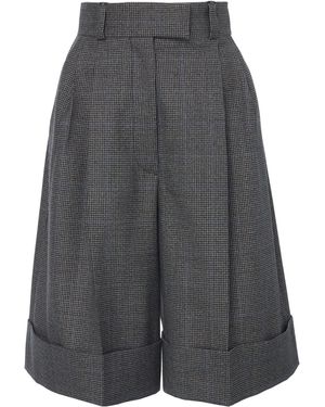 Miu Miu Cuffed Knee-length Shorts - Grey