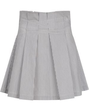 Merlette Kona Striped Cotton-Blend Mini Skirt - Gray
