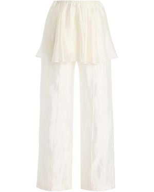 THE GARMENT Gilian Skirt-overlay Organza Peplum Trousers - White