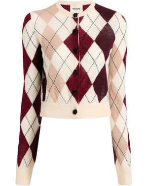 KHAITE Charli Argyle-Knit Cashmere-Blend Cardigan - Pink