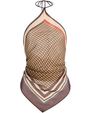 SIR. Cooper Chiffon Scarf Top - Brown