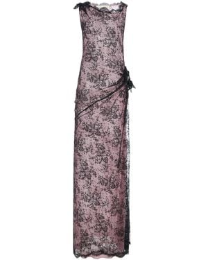 Wiederhoeft Sleeveless Chantilly Lace Maxi Dress - Purple
