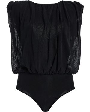 House of Dagmar Draped Knit Top - Black