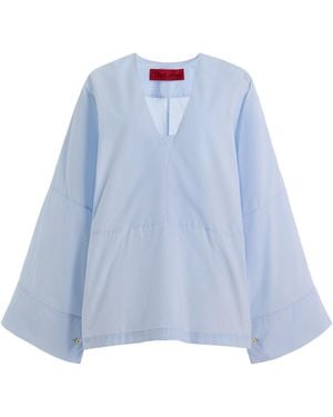THE LATEST Dana Cotton Poplin Top - Blue