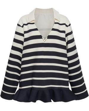 Valentino Garavani Collared Wool-silk Crepe Mini Dress - White
