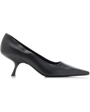 The Row Leather Kitten Court Shoes - Black