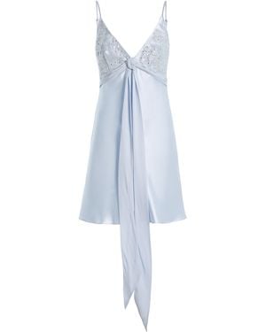 Wiederhoeft Exclusive Bias Satin Mini Slip Dress - Blue