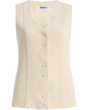Birrot Eclusive Lay3 Fitted Crepe Vest - Natural