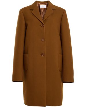 Michael Kors Reefer Wool-Blend Coat - Brown