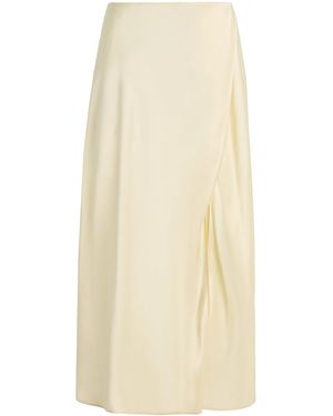 KHAITE Demi Silk Midi Wrap Skirt - Natural