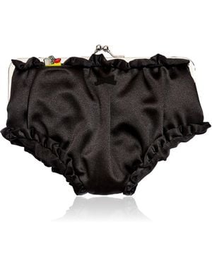 Edie Parker Undies Satin Clutch - Black