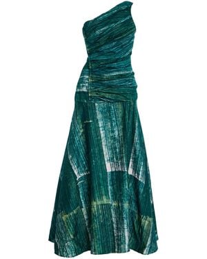 Busayo Tiwa One-Shoulder Cotton Maxi Dress - Green