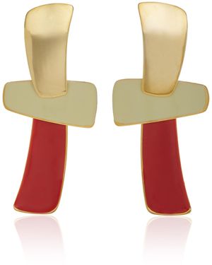 Lizzie Fortunato Ernesto Gold-plated Earrings - Red