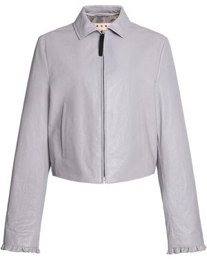 Marni Leather Jacket - Purple