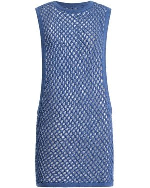DIOTIMA Grenada Cotton-Blend Crochet Mini Dress - Blue
