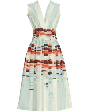 Silvia Tcherassi Jocelyn Pleated Stretch-Cotton Midi Dress - White
