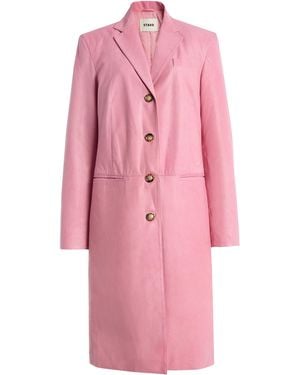 STAUD Wyatt Leather Coat - Pink