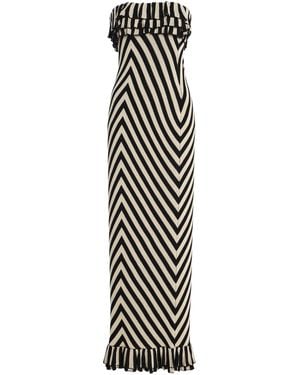 Posse Miles Strapless Knit Maxi Dress - White