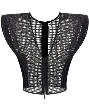 Maticevski Openwork Cotton-Blend Kombat Top - Black
