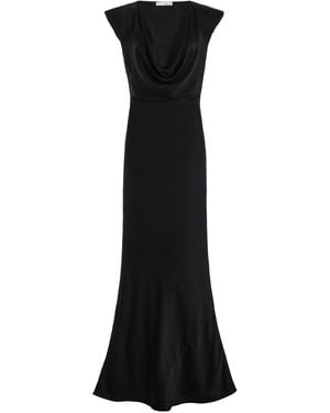 The Row Tefra Draped Satin Gown - Black