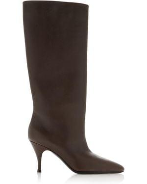 Herbert Levine Leather Knee Boots - Brown