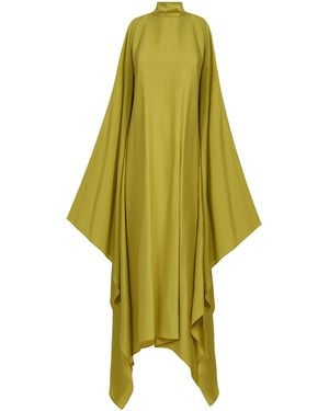 Taller Marmo Aga Cold Shoulder Satin Kaftan - Yellow