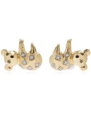 Yvonne Léon Koala 9K Multi-Stone Earrings - Metallic