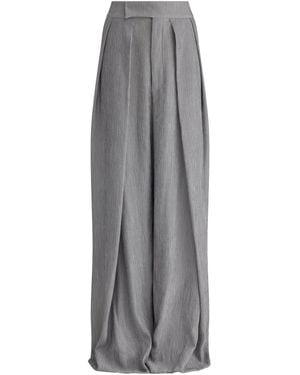 Maticevski Hello Sailor Crinkle Crepe Wide-Leg Trousers - Grey