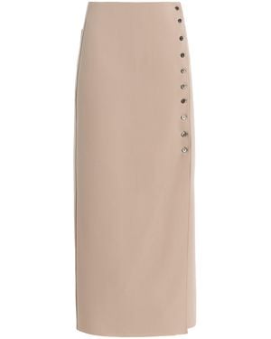 Birrot Lay2 Button Wrapped Skirt - Natural